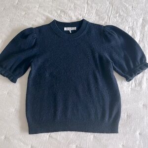 Frame puff sleeve cashmere sweater